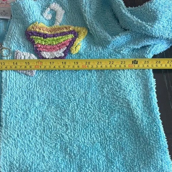 Quacker Factory Chenille Coffee Themed Zip Front Housecoat - Extra Large - Picture 9 of 9